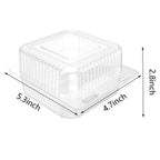 120 Pcs Clear Plastic Hinged Take Out Containers Disposable Clamshell Food Cake Containers with Lids 5.3 x 4.7 x 2.8 inch for Dessert, Cakes, Cookies, Salads, Pasta, Sandwiches