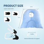 Beatvive Face Down Pillow for Sleeping, Prone Pillow for Vitrectomy or Retinal Surgery, Adjustable Height Prone Face Down Sleep, Retina Lying Eye Surgery Recovery (Dot-Light Blue)