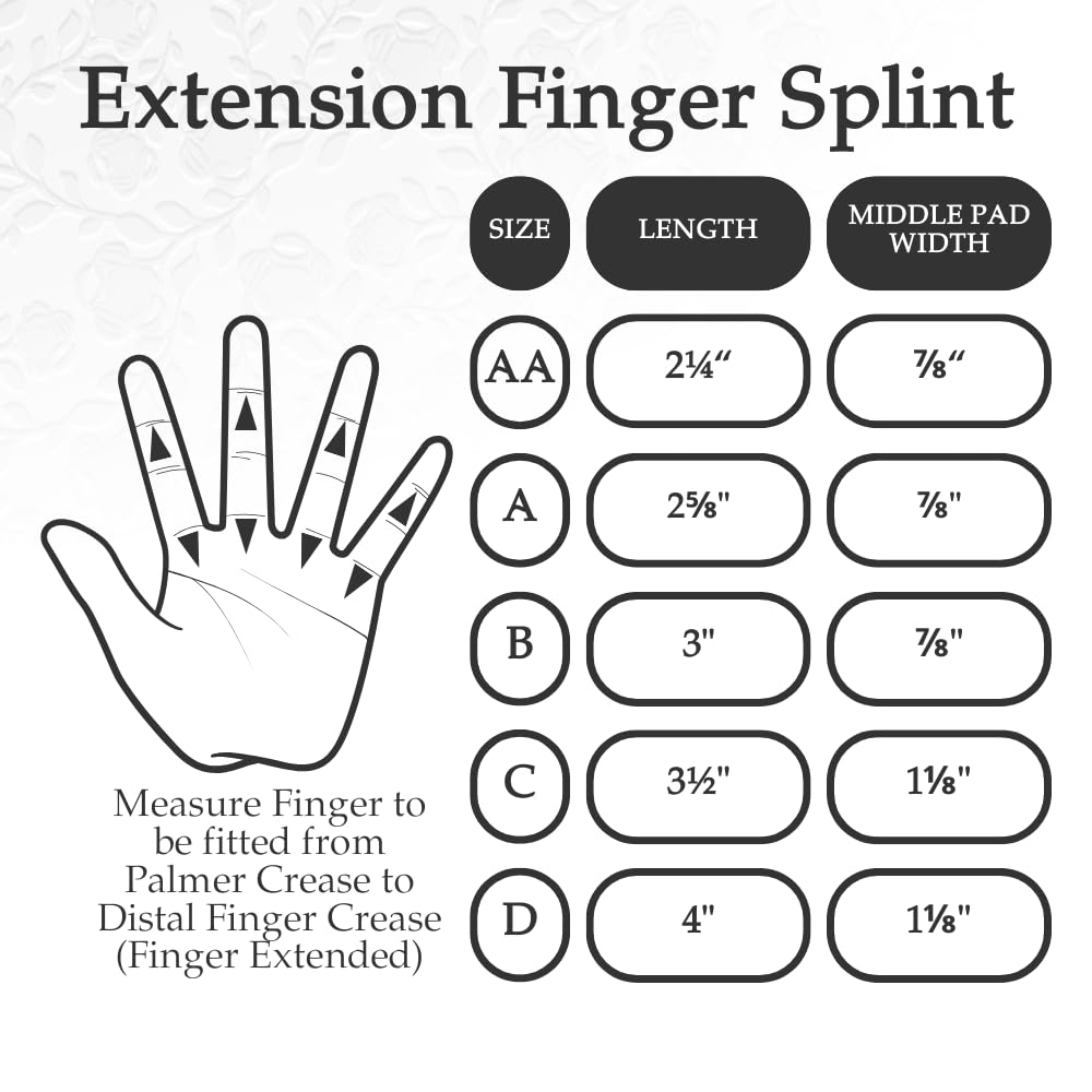 LMB Spring Finger Extension Splint, Assists in Extending PIP Joint With A Slight Extension Effect on the MP Joint, Size AA