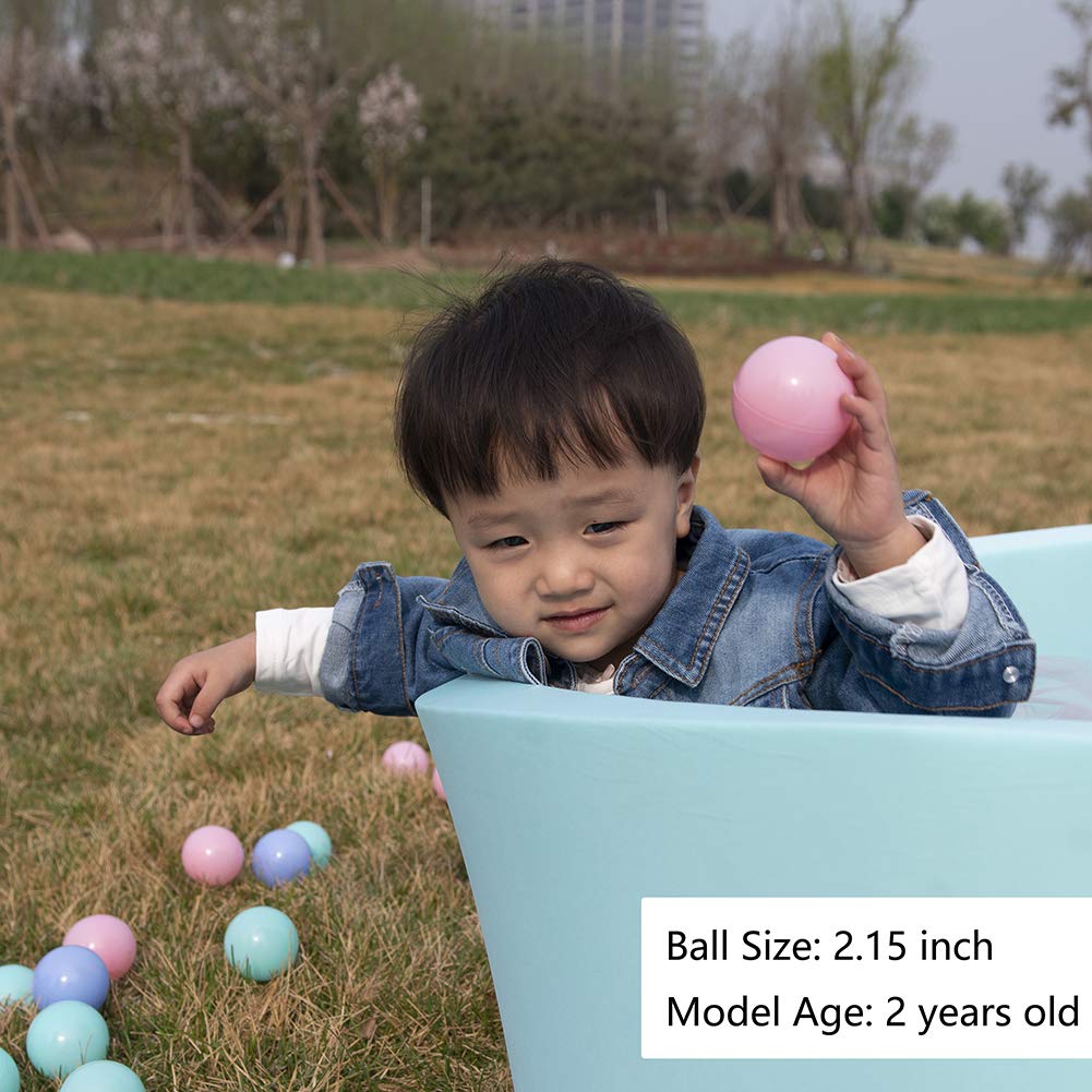MoonxHome Ball Pit Balls for Toddlers, BPA Free Crush Proof Plastic Toy Balls for Ball Pit, Children's Water Toys, Ideal Gift for Christmas for Play Tent 2.15" Pack of 100 White Clear and Light Grey