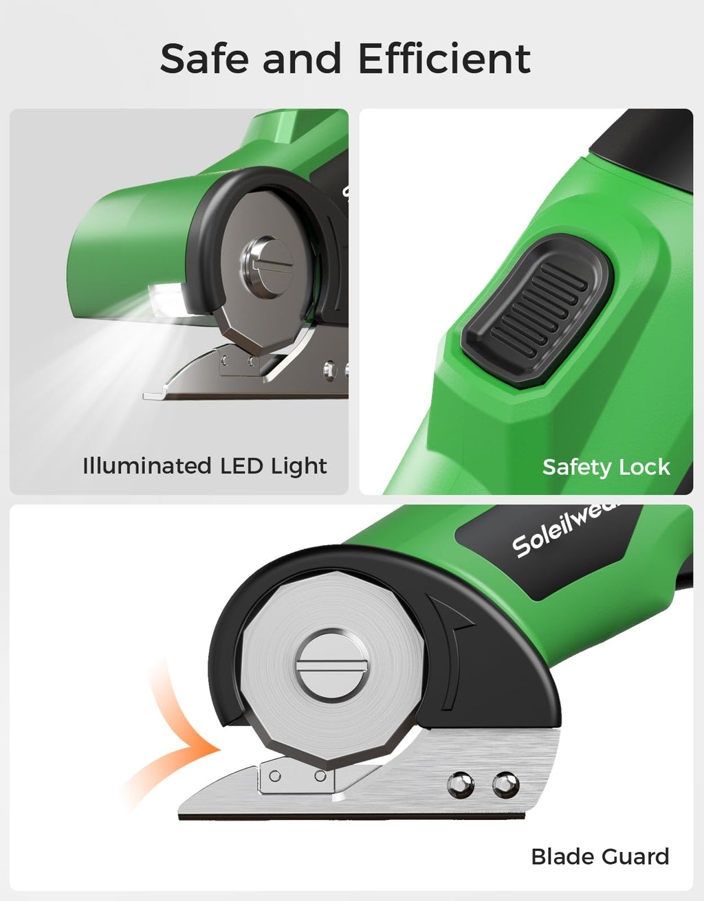 Cardboard Cutter, Rechargeable Cordless Electric Scissors, 4V Upgrade Motor Electric Box Cutter with 2 Blades, Safety Lock & LED Light, Powerful Cutting for Cardboard Box, Plastic, Leather
