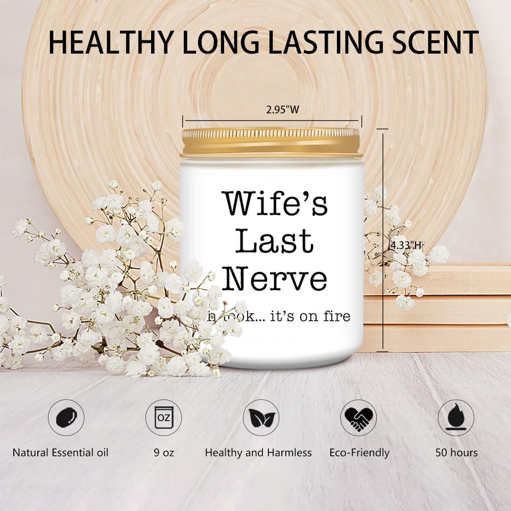 Homsolver Gifts for Wife from Husband, Best Wife Gifts, Funny Christmas, Anniversary Funny Gift for Her, Valentines Day Gifts, Birthday, Romantic Lavender Scented Candles