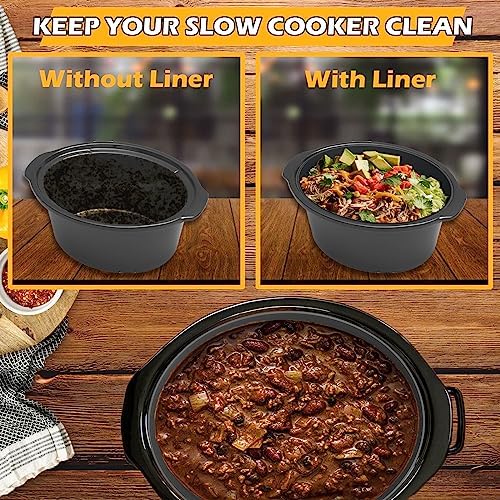 4QT Oval Silicone Slow Cooker Liner Compatible With Crock Pot & Hamilton Beach Crockpot Liners, Reusable, Dishwasher Safe Suitable For Most 4 Quart Crockpot Divider Insert Accessories.