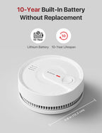 X-Sense Smoke Detector, Wireless Interconnected Smoke Alarm with 10-Year Battery Life and Transmission Range of Over 820 ft, SD20-W, Pack of 1