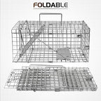 twocorn 17.3" Heavy Duty Live Squirrel Trap, Folding Small Animal Cage Traps, Humane Cat Trap for Stray Cats, Rabbits, Raccoons, Skunks, Possums and More Rodents, Catch and Release.