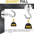 Magnetic Hooks, 30lbs+ Magnet Hook 2026 Cruise Cabin Ship Essentials N52 Strong Kitchen Utensil Racks Refrigerator Fridge Magnets Hanging for Classroom Beach Vacation Grills Home 6 Pack