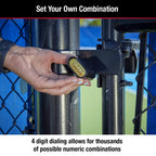 Master Lock Black Combination Padlock, Set Your Own Combo Lock, Weather Resistant Indoor and Outdoor Padlock with Code for Gym Locker, Gate, Shed, 178D