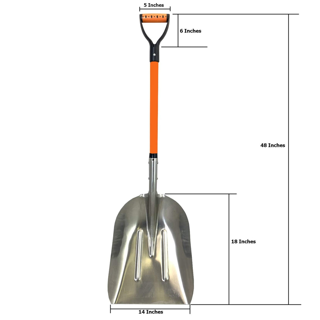 Ashmanonline Aluminium 48 inch Snow Shovel with Large Head and Durable Handle. (Scoop Shovel, 1 Pack)