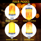 CPPSLEE LED Flame Light Bulbs, 4 Modes Flickering Light Bulbs, E26 Base Fire Flame Bulb, Halloween Decorations Outdoor Indoor, Halloween Light Bulbs (Yellow, 2 Pack)
