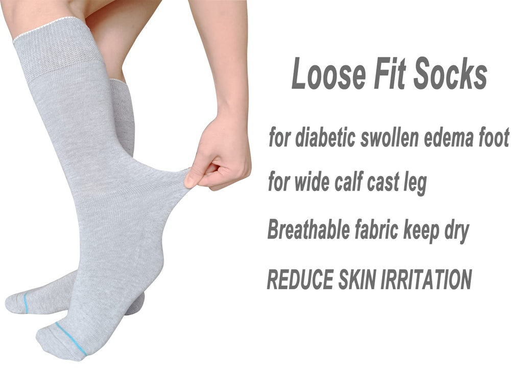 VEIGIKE Replacement Sock Liner for Orthopedic Walking Boots Walker Brace,Tube Socks Under Air Cam Walkers and Fracture Boot Cast Shoe Surgical leg Cover Grey 2 Pairs