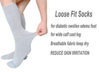 VEIGIKE Replacement Sock Liner for Orthopedic Walking Boots Walker Brace,Tube Socks Under Air Cam Walkers and Fracture Boot Cast Shoe Surgical leg Cover Grey 2 Pairs