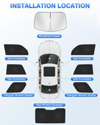 Canvcle Window Shades for 5th Gen Toyota 4Runner 2010-2024 Accessories Windshield Sun Shade Side Rear Window Covers Sunshade Full Set Sun Visor Privacy Protection Camping Keep Vehicle Cool Black 8PCS