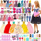 BARWA 70 Pack Doll Clothes and Accessories 3 Wedding Gown Dresses 5 Long Dresses Fashion Dresses 4 Tops 4 Pants 3 Swimsuits Bikini 5 Mini Dresses 15 Shoes Hangers Computer Cosmetic for 11.5 inch Doll