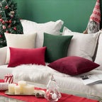 MIULEE Pack of 2 Velvet Soft Solid Decorative Square Throw Pillow Covers Set Christmas Cushion Cases Pillowcases for Sofa Bedroom Couch Car18x18 Inch 45x45 Cm