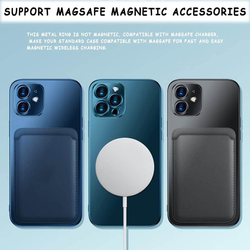 8 Pack Universal Metal Rings Sticker Compatible for Magsafe Magnetic Wireless Charger iPhone 15 14 13 12 Pro Mini Max Galaxy,(NO Magnet) Ultra-Thin Car Charger Conversion Accessories,(Silver,White)