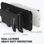 E-Tree Compatible with iPhone 12 Pro Max Case, with Crossbody Strap and Stand, Protection Shockproof Phone Case Black, Perfect for Go Outside and Kid Elderly, 6.7 inch