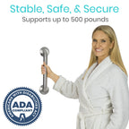 Vive Grab Bar for Bathtubs and Showers - Handicap Bathroom Safety Handrail for Elderly - Wall Senior Rail Handle for Tub, Toilet, Bath