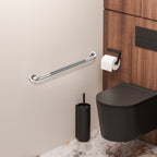 24 Inch Anti Slip Shower Grab Bar, Munzong Chrome Stainless Steel Bathroom Grab Bar w/Gray Rubber Grip, Bathroom Balance Bar,Safety Handrail Support,Handicap Elderly Senior Assist Bath Handle