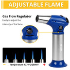 TBTEEK Butane Torch T901, Kitchen Torch Cooking Torch with Safety Lock & Adjustable Flame for Cooking, BBQ, Baking, Brulee, Creme, DIY Soldering(Butane Not Included), Blue