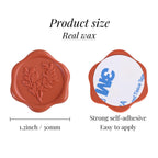 UNIQOOO Wax Seal Stickers - Eucalyptus Wedding Invitation Envelope Seal Stickers, 50 Pcs Self- Adhesive Terracotta Orange Stickers, Perfect for Invitation, Christmas, Gift Wrapping