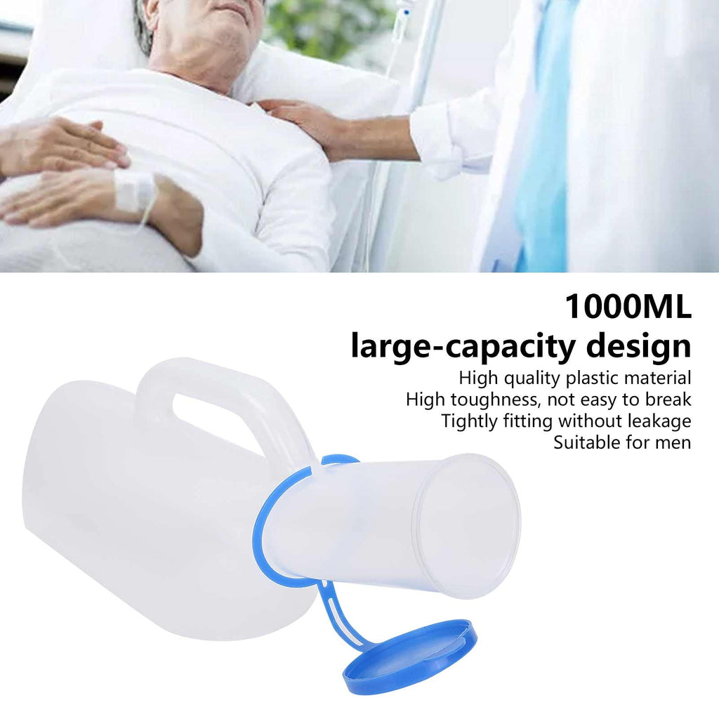 HOROPER Urinals for Men, Male Urinal Bottles with Spill Proof Portable Pee Bottles Travel Urine Collection Containers, Men Plastic Urinal Male Elderly Bedridden Urine Pee Bottle for Health Care 1000ml