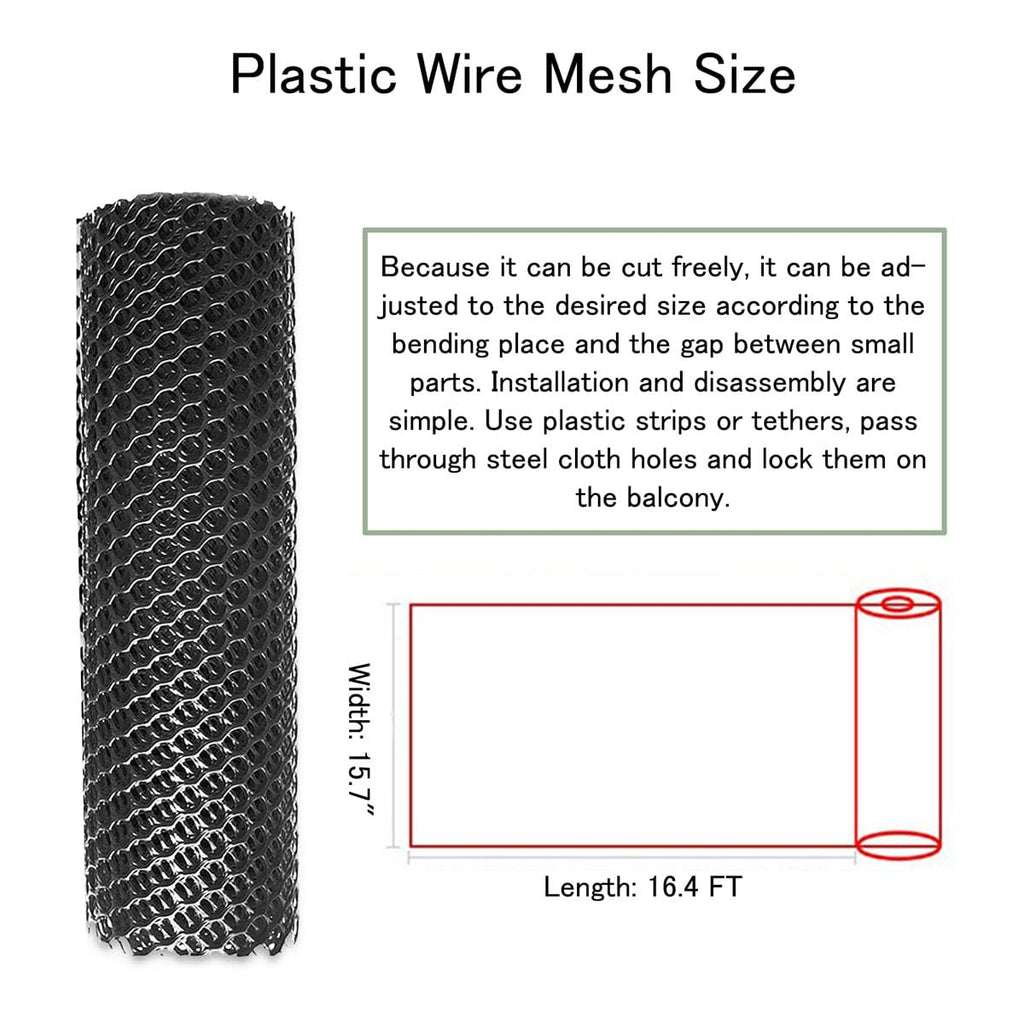 YAMTEN Plastic Wire Mesh Fence 15.7IN x 16.4FT Roll Durable Plastic Chicken Wire Mesh - Ideal for Poultry,Dogs,Rabbit,Snake Barrier Gardening Versatile Plastic Fencing Garden Netting