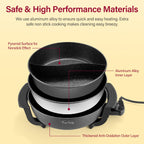 Electric Hot Pot with Divider Hotpot Pot Electric Cooker Shabu Shabu Pot 110V Non-Stick 6L BPA FREE Fondue Chinese Hot Pot