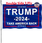 Trump 2024 Flag Take America Back Donald Trump Flags Double Sided 2x3 Outdoor 200D Polyester with Durable Canvas Header and 2 Brass Grommets for Indoor Car