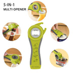 Jar Opener, 6 In 1 Bottle Opener Can Opener for Weak Hands, Jar Openers for Seniors with Arthritis, Multifunctional Lid Opener Kit, Easy Jar Opener Tool for Elderly Adults Kids (Green)