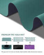 COOLMOON Yoga Mat Non Slip, Anti-Tear 1/4 Thick TPE Yoga Mats for Women and Men, 72"x24" Exercise & Fitness Mat with Carrying Strap, Workout Mats for Yoga, Pilates and Floor Exercise