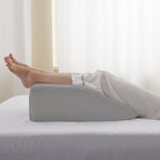 Bedluxe Leg Elevation Pillows, Leg Pillows for Sleeping, Cooling Gel Memory Foam Top, Wedge Pillow for Legs, Leg Wedges for Circulation, Swelling, After Surgery - Removable Cover (10 Inch, Grey)