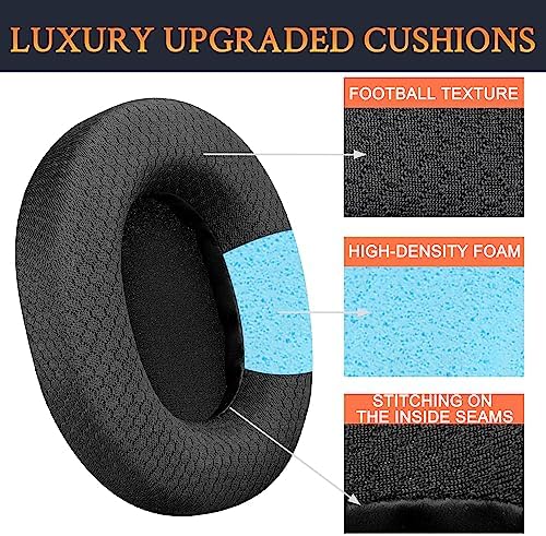 SOULWIT Earpads Replacement for Sony MDR-7506 MDR-V6 MDR-V7 MDR-CD900ST Monitor Headphones, Ear Pads Cushions with Softer High-Density Foam - 7506 MF Black