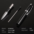 Metal Ballpoint Pen, Twist Open Retractable Rollerball Pen Medium Point (1.0mm) Black Ink Smooth Writing Business Gift Pens for Men, Women, Office, Channewer Executive Premium Signature Pens （Black）