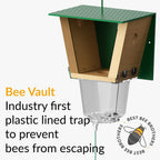 Best Bee Brothers Ultimate Pro Carpenter Bee Trap for Outside with Extra-Large, Clear External Receptacle, Internal Bee Vault & Spring-Loaded Door, 4.2” D x 5.8” W x 7.5” H (2 Pack)