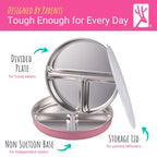 Stainless Steel Divided Plates + Silicone Sleeve and Storage Lid | Baby, Toddler, Kids | Dinner & Snack Plates | 4 Pack