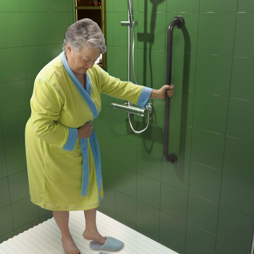 32 Inch Anti Slip Shower Grab Bar Oil Rubbed Black 1.25" Diameter,Munzong Bathroom Grab Bar, Knurled Bathroom Balance Bar,Safety Hand Rail Support Handicap Elderly Senior Assist Bath Handle