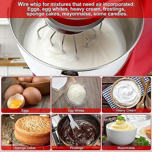 K45WW Stainless Steel Wire Whip Attachment for KitchenAid, 6 Wire Whisk Replacement for KitchenAid 4.5-5 Quart Tilt-Head Stand Mixers, Dishwasher Safe, Sliver