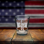 END THE WOKENESS: Trump Mug Shot Shot Glass - Premium Collector's Item Featuring Trump Mug Shot - Adult Glassware for Republican Supporters