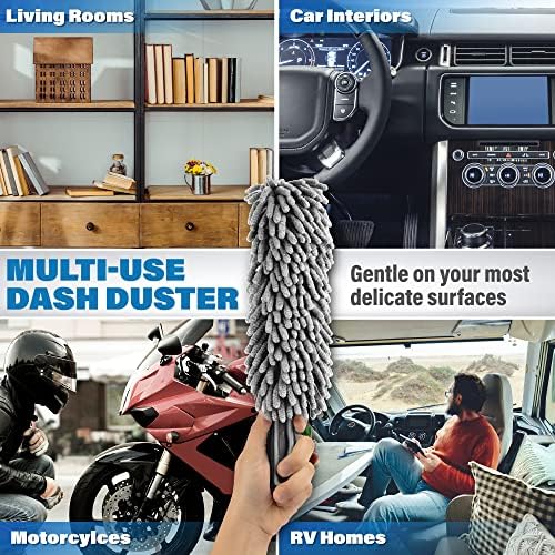 Relentless Drive Professional Car Duster Brush - Interior New Car Accessories for Women & Men - Lint & Scratch Free