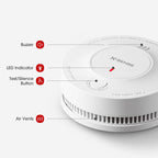 X-Sense Smoke Alarm, 10-Year Battery Fire Alarm Smoke Detector with LED Indicator & Silence Button, SD2J0AX, Pack of 5