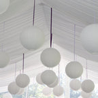 LIHAO 20pcs White Paper Lanterns Chinese Hanging Paper Lanterns Mix Size Decorative Party Lanterns for Wedding Birthday Halloween Party DIY, 4 Size
