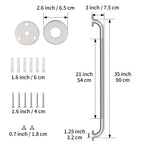 36 Inch Anti Slip Shower Grab Bar, Munzong Satin Brushed Nickel Bathroom Grab Bar, Knurled Bathroom Balance Bar,Safety Hand Rail Support Handicap Elderly Injury Senior Assist Bath Handle