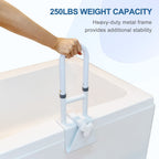 HEPO Grab Bars for Bathtubs and Showers, Adjustable Bathtub Safety Rail for Seniors, Tub Grab Bar for Bathroom, Assistance Bathtub Handle Clamp for Elderly Bath Support, White