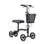 Medline Steerable Knee Walker, Large 8" Wheels, Adjustable Height and Storage Bag, Supports up to 300 lbs, Black
