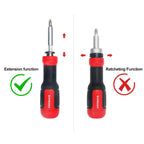 Multi Screwdriver 13-in-1 Screw Driver Adjustable Screwdriver Set Multitool All in One with Torx Security, Flat Head, Phillips, Hex, Square and 1/4 Nut Driver