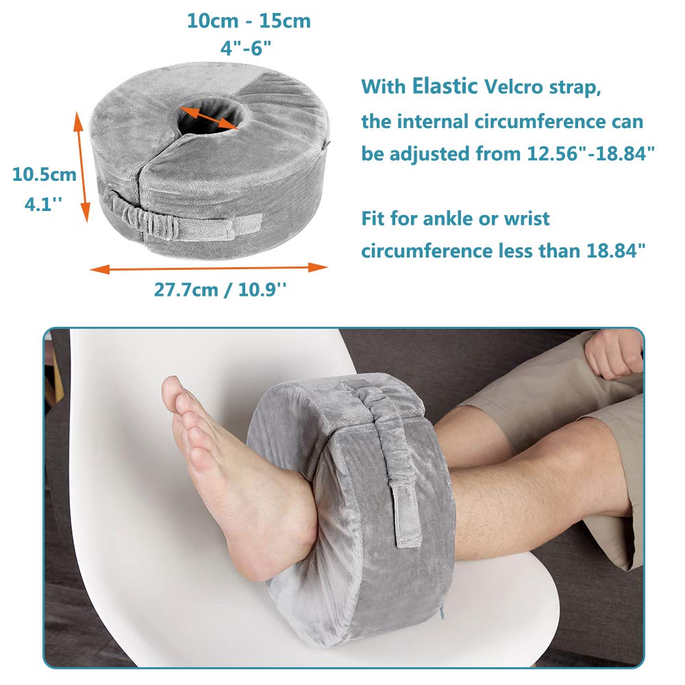 Foot Elevation Pillow Ankle Protector Heel for Pressure Sores Ulcer Cushion Foot Pillow Protectors Ankle for Bed Sore Feet Sleeping Pillow Elevated Foot Support Wedge Leg Elevator (Large, 1 PCS)