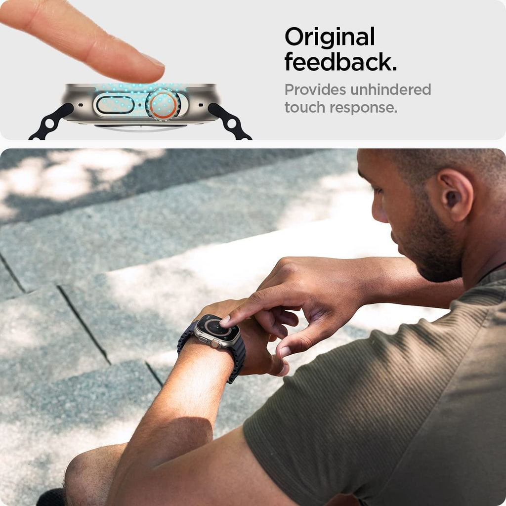 Spigen EZ Fit Tempered Glass Screen Protector for Apple Watch Ultra 2, Apple Watch Ultra (49mm) - 2 Pack