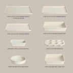 Martha Stewart Gallen 10 Piece Baking Pans Ceramic PFA Free Non Toxic Non Stick Bakeware Set - Linen White