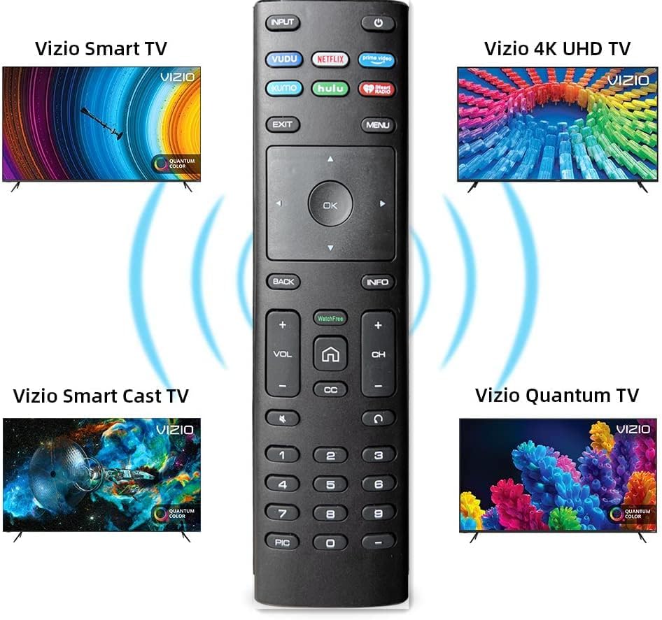 Vizio Universal Remote - Replacement for Vizio Smart TVs (D, E, M, P, V Series) - XRT136B (Pack of 1)