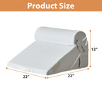 BIEEZZK Orthopedic Bed Wedge Pillow Set 3Pcs, Memory Foam Wedge Pillow for sleeping, Body Pillow Post Surgery for Back,Neck,Leg and Knee Support,Triangle Pillow for Acid Reflux,Snoring,White/Grey
